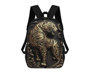 sinyumoney Tiger Lord Golden Art Deco Rucksack Secondary Causal Travel High School Bags for Boys/Girls/Teenagers 17inch