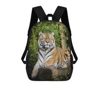 sinyumoney Tiger Lying on Brown Tree School Backpack School Bags For Girls Boys Backpack With Pocket Fashion School Bag Kids Backpack 17inch