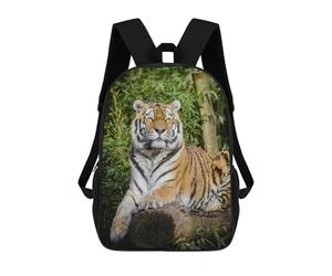 sinyumoney Tiger Lying on Brown Tree School Backpack Water Resistant Travel Backpack Computer Bag for Girls Boys Teenage 17inch
