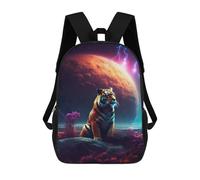 sinyumoney Tiger on Mars Backpacks Kids School Backpack School Bag 3D Printed School Bag for Boys Elementary And Middle School Students 17inch