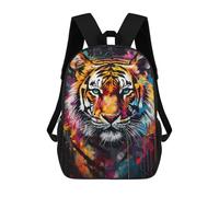 sinyumoney Tiger Painting School Bag, Kids Backpack for Boys And Teenager, Gifts 3D Printing Daypacks Schoolbag Backpack Bookbag 17inch