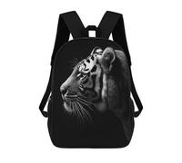 sinyumoney Tiger Portrait Black And White Backpack School Bag Large School Backpack for Boys - Perfect for Travel, Work And Daily Use 17inch