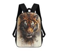 sinyumoney Tiger Portrait Children's Backpack, 3D Printed School Backpack, Backpack for Boys Girls, Adjustable School Bag for Primary School 17inch