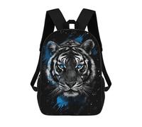 sinyumoney Tiger Portrait with Blue Accents Backpack School Large Water Resistant Laptop Backpack for Teenage Girls Boys Women Men 17inch