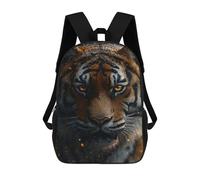 sinyumoney Tiger Portrait with Golden Eyes Children's 17 Inch School Backpack 3D Printed Casual Daypacks for Kids Travel Rucksacks Book Bags Kids School Bag
