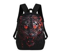 sinyumoney Tiger Red And Black Animal Backpack School Water Resistant Travel Backpack Computer Bag for School/Work/Travel 17inch