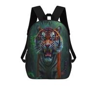 sinyumoney Tiger Roaring in Jungle Children's 17 Inch School Backpack 3D Printed Anime Movies for Kids Travel Rucksacks Book Bags Kids School Bag