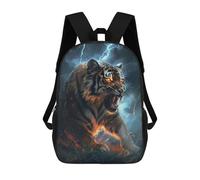 sinyumoney Tiger Scary Fantasy Light Backpacks 3D Printed 17inch Kids School Backpack Outdoor Casual Daypack Casual Travel Bags for Middle School Students