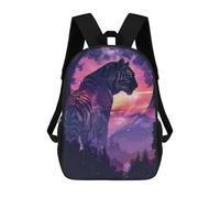sinyumoney Tiger Silhouette Galaxy Rucksack Lightweight Casual Daypack School Backpacks for Campus Outdoor Travel Sports 17inch