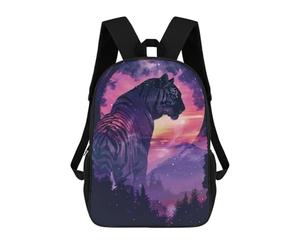 sinyumoney Tiger Silhouette Galaxy Rucksack Lightweight Casual Daypack School Backpacks for Campus Outdoor Travel Sports 17inch