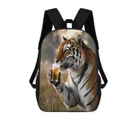 sinyumoney Tiger Sipping A Beer School Backpack Water Resistant Travel Backpack Computer Bag for Girls Boys Teenage 17inch