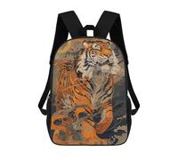 sinyumoney Tiger Style Japanese School Backpack Rucksack Casual Daypacks School Work Travel Bag for Camping Outdoor Adventures And Daily Travel 17inch