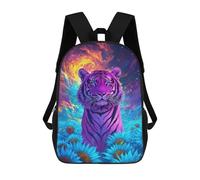sinyumoney Tiger Sunflower Field School Backpack 3D Printed School Bags Boys Girls Laptop Backpack for Kids/Students/Adults 17inch