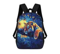 sinyumoney Tiger Sunset Jungle Art Backpack School Work Business College School for Men, Women & Teenage Boys 17inch