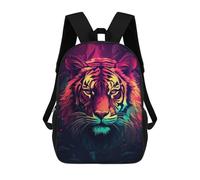 sinyumoney Tiger Synthwave School Backpack for Girls 17inch Casual Daypack Lightweight Rucksack Boy Girl Backpack for Middle School Students