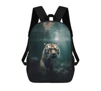 sinyumoney Tiger Underwater Swimming Backpacks Kids School Backpack School Bag 3D Printed Fashion School Bags for Boys Elementary And Middle School Students 17inch