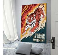 sinyumoney Tiger Unleashed Power Canvas Artwork for Wall for Bedroom Office Bathroom Decor Picture for Wall 12x18inch(30x45cm)