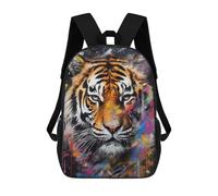 sinyumoney Tiger Walking in Paint Backpacks Kids Student Schoolbag,3D Printed Backpacks,Elementary And Middle School Students Backpacks for Boys Girls 17inch