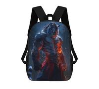 sinyumoney Tiger Warrior Armor Fantasy Artwork Kids Backpack 17 Inch School Bag 3D Printed Cartoon School Backpacks for Boys And Teenager School Students