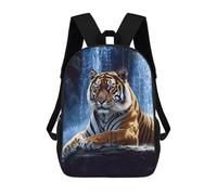 sinyumoney Tiger Waterfall Nature Scene School Backpack Fashion Stationery Backpack Waterproof Casual Daypacks for Men/Women 17inch