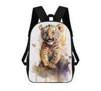 sinyumoney Tiger Watersketch Backpack School Bag Water Resistant Computer Rucksack for Campus Outdoor Travel Sports 17inch