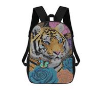 sinyumoney Tiger with Butterfly And Flowers Rucksack Travel College Rucksack Backpacks for Teenage Girls Boys Women Men 17inch