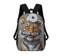 sinyumoney Tiger with Toilet Paper Children's Backpack, 3D Printed School Backpack, Backpack for Boys Girls, Adjustable School Bag for Primary School 17inch