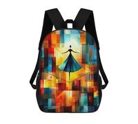 sinyumoney Tightrope Walker - August Macke Inspired - Geometric Abstract Balance Art School Backpack Rucksack Casual Daypacks School Work Travel Bag for Campus Outdoor Travel Sports 17inch