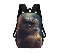 sinyumoney Tiny Brown Owls Gaze Backpacks Kids School Backpack School Bag 3D Printed School Bag for Boys Elementary And Middle School Students 17inch