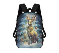 sinyumoney Tiny Reindeer Christmas 3D Printed Kids Backpacks Boys Fashion School Bag Travel Backpacks School Bags for Boys Elementary School Students 17inch