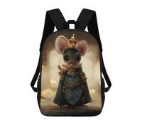 sinyumoney Tiny Royalty School Bag Bookbag 3D Printed Children's Backpacks for Kids Boy Girl Book Bags Kids School Bag Travel Rucksacks 17inch