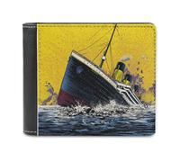 sinyumoney Titanic's Final Voyage 3D Print Clutch Purse Use Holds Bills RFID Blocking Stylish Banknote Compartments Men's Wallets Youth Guys 11.7cm*9.5cm