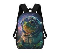 sinyumoney Toad in Space Suit Backpack for Boys Teen Students, Girls Rucksack Bags Toddler Elementary Middle School Bookbag 17inch