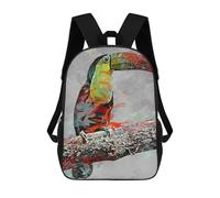 sinyumoney Toco Toucan Colored Paint Backpack School Business Laptop Rucksack Bag Unisex Casual Daypack for Teenage Girls Boys Women Men 17inch