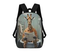 sinyumoney Toilet Giraffe Backpack, Children's Backpack, Student School Bag Bookbag Rucksack, 3D Printed School Bag for Boys Girls 17inch