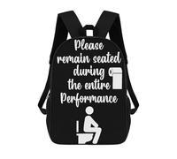 sinyumoney Toilet Humor Remain Seated Backpacks Kids Student Schoolbag,3D Printed Backpacks,Elementary And Middle School Students Backpacks for Boys Girls 17inch
