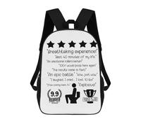 sinyumoney Toilet Humor Review Kids School Backpack School Bag 3D Printed School Bag for Boys Elementary And Middle School Students 17inch