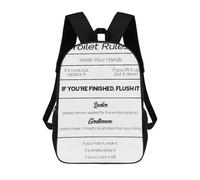 sinyumoney Toilet Rules School Backpack Computer Rucksack for School/Work/Travel for School/Work/Travel 17inch