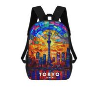 sinyumoney Tokyo Backpack with Pocket 3D Printed Backpacks, Travel Rucksacks Book Bags Kids School Bag 17inch