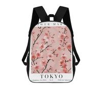 sinyumoney Tokyo Cherry Blossom Flower Market Backpack School Fashion Stationery Backpack Waterproof Casual Daypacks for Campus Outdoor Travel Sports 17inch
