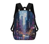 sinyumoney Tokyo City Children's Backpack, 3D Printed School Backpack, Backpack for Boys Girls, Adjustable School Bag for Primary School 17inch