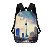 sinyumoney Tokyo City Watercolor Backpack School Business Laptop Rucksack Bag Unisex Casual Daypack for Teenage Girls Boys Women Men 17inch
