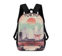 sinyumoney Tokyo Cityscape Art Deco Backpack School Rucksack Casual Daypacks School Work Travel Bag for Men/Women 17inch
