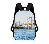 sinyumoney Tokyo Japan School Backpack for Girls 17inch Casual Daypack Lightweight Rucksack Boy Girl Backpack for Middle School Students