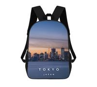 sinyumoney Tokyo Skyline Kids School Backpack 3D Printed Backpacks Fashion School Bag Rucksacks for Boys Elementary And Middle School Students 17inch