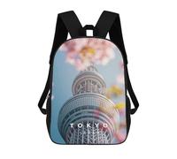 sinyumoney Tokyo Spring And Sakura Backpack School Bag Rucksack for Girls Boys Backpacks Large Capacity Kids Back Pack Lightweight School Bags for Children Students 17inch