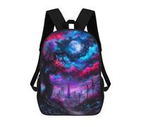 sinyumoney Tokyo Tower Under A Cosmic Sky 3D Printed 17inch Kids School Backpack School Bag Fashion Rucksacks for Boys Elementary And Middle School Students