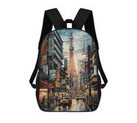 sinyumoney Tokyo Urban Energy Japan School Backpack Large Water Resistant Laptop Backpack for Men, Women & Teenage Boys 17inch