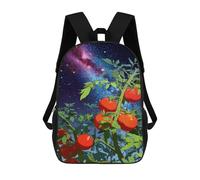 sinyumoney Tomato Plants Under Galaxy Sky Children's Backpacks 17inch School Backpack 3D Printed Bag Bookbag for Kids Travel Rucksacks Boy Girl Book Bags Kids School Bag