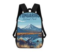 sinyumoney Tongariro National Park Children's School Backpack 3D Printed for Kids Travel Rucksacks Book Bags for Boys Elementary School Students 17inch